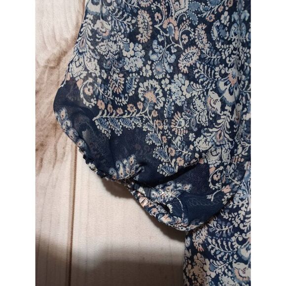 2 for 30 B Design Shirt Ladies Extra Large Blue Semi Sheer Sleeves - Picture 5 of 9